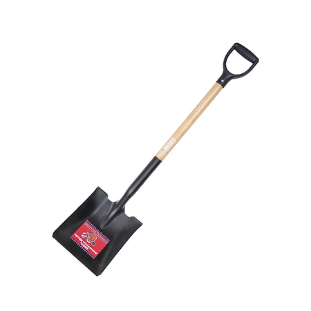 Bully Tools Square Point Shovel, 14 ga Steel Blade, Wood Handle 52520